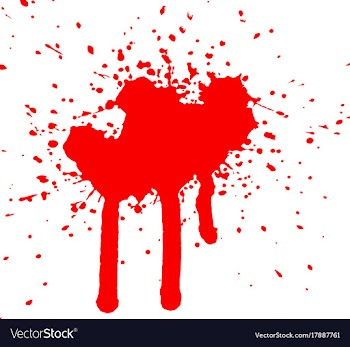 Red color ink splatter on white vector image