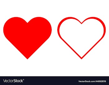red color two hearts