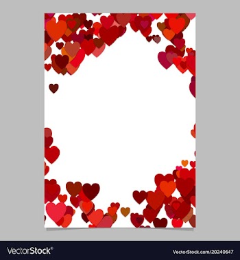 Red colored random heart page background design vector image