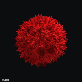 Red coronavirus cell under microscope element | Free  illustration - 2316234