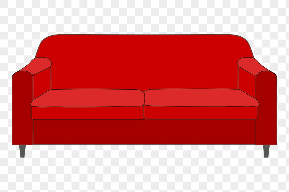 Red couch png sticker, furniture | Free PNG - rawpixel