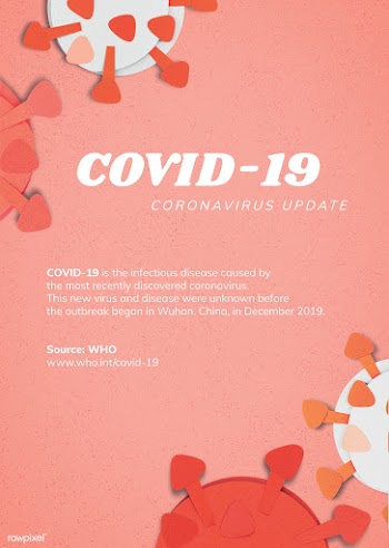 Red COVID-19 paper craft poster template mockup | Free  illustration - 2310536