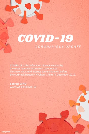 Red COVID-19 paper craft poster template mockup | Free  illustration - 2310541