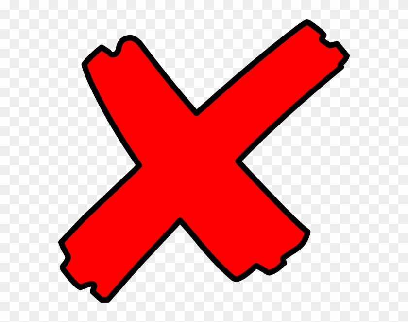 Red Cross Clip Art At Clker - Imagen De Una Tacha