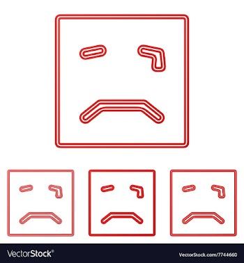Red crying face logo design set vector image
