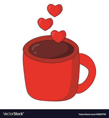 red cup with drink and hearts valentines day mug