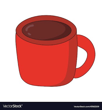 red cup with drink coffee or tea mug