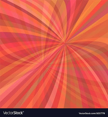 Red curved ray burst background - from curved rays vector image