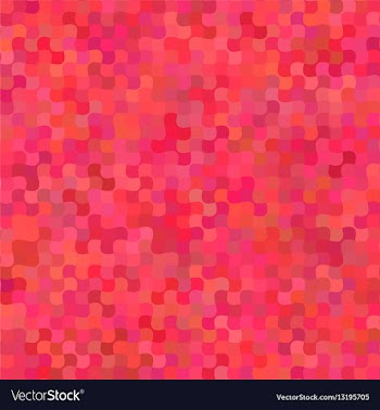 Red curved shape mosaic pattern background design vector image