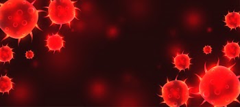 Red dangerous virus covid-19 outbreak background concept Free Vector