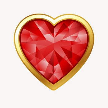 Red diamond heart sticker, Valentine's | Free Vector - rawpixel