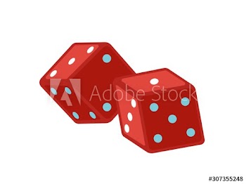Red dice flat vector illustration