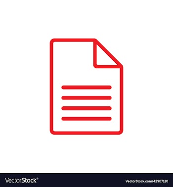 red document line art icon