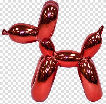 Red dog balloon, Balloon Dog By Jeff Koons transparent background PNG clipart