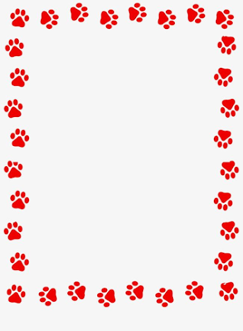 Red Dog Paw Prints Border PNG, Clipart, Border Clipart, Decorative ...