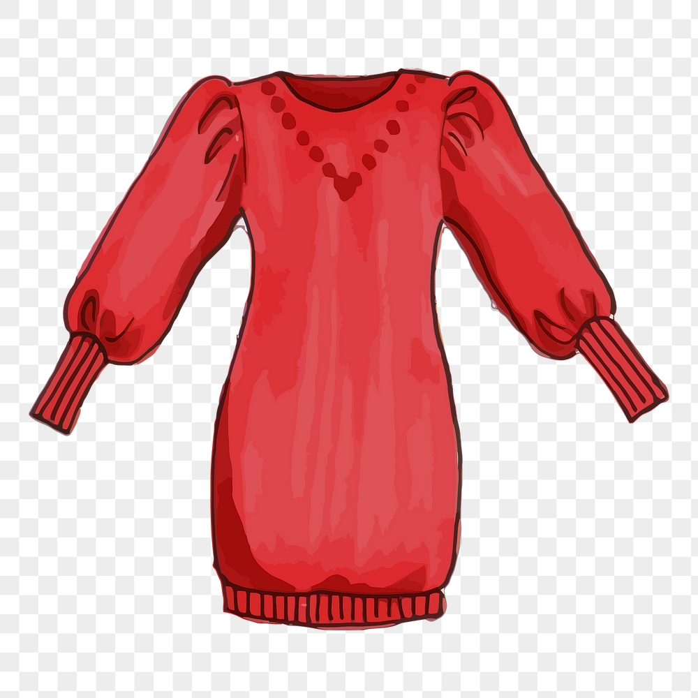 Red dress png sticker, apparel, | Free PNG - rawpixel