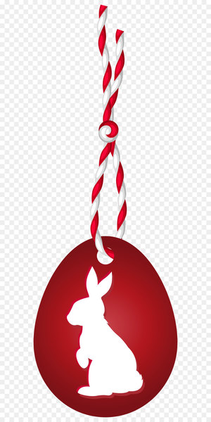 Red Easter egg Clip art - Red Easter Hanging Egg with Bunny PNG Clip Art Image 