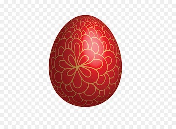 Red Easter egg Easter Bunny - Large Red Easter Egg With Gold Ornaments 