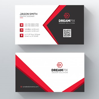 Red elegant corporate card Free Psd