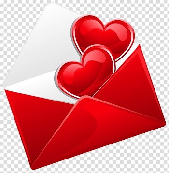 Red envelope with hearts illustration, Love Letter With 2 Hearts transparent background PNG clipart