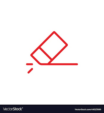 red eraser abstract line art icon