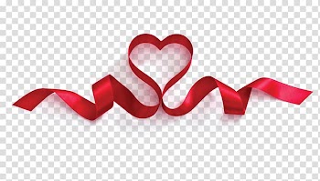 Red fabric ribbon illustration, Love Ribbon transparent background PNG clipart