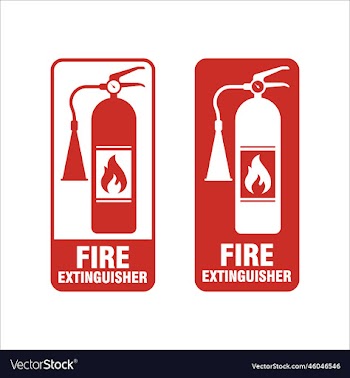 red fire extinguisher label