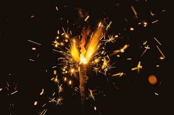 red firecracker during nighttime