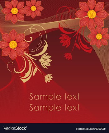 Red Floral Background vector image