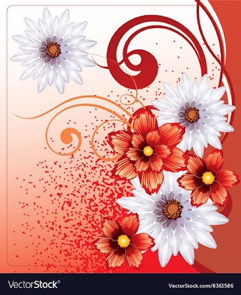 Red Floral Background vector image
