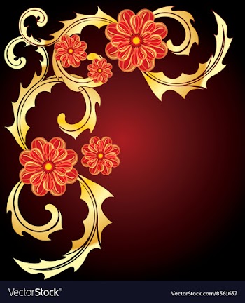 Red Floral Background vector image