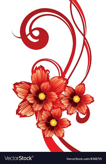 Red Floral Background vector image