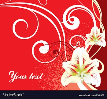 Red Floral Background vector image