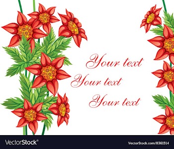 Red Floral Background with Text Space vector image