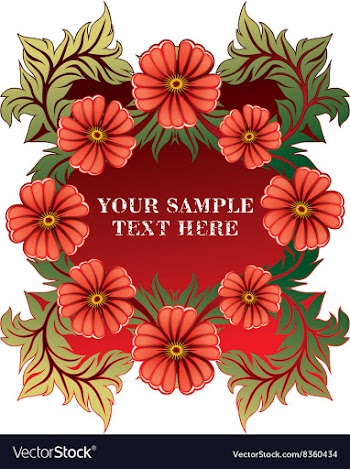 Red Floral Border vector image