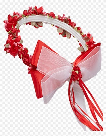Red Floral Crown Wreath Handmade With Silk Flowers, - Rose