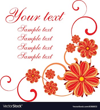 Red Floral Design with Text Space vector image