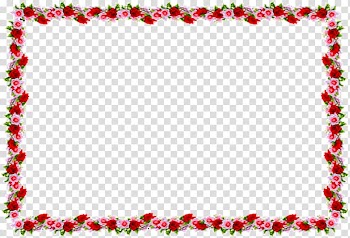 Red floral frame, Borders and Frames Rose , beautiful design transparent background PNG clipart
