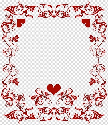 Red floral frame , Valentine's Day Heart , Valentine's Day Decorative Border transparent background PNG clipart