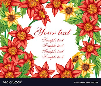 Red Floral Frame vector image