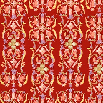 Red floral patterned background design vector | Free  vector - 2332208