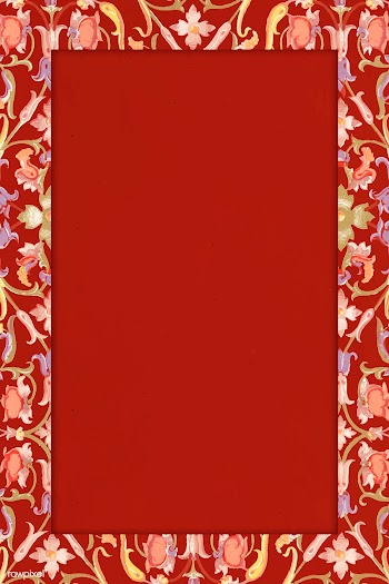 Red floral patterned rectangle frame vector  | Free  vector - 2279197