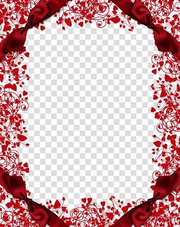 Red floral template illustration, frame , Red Flower Frame transparent background PNG clipart