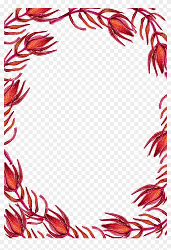 Red Flower Clip Art - Red Floral Border Design