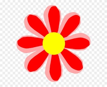 Red Flower Clipart Cute Cartoon Pencil And In Color - Flower Cartoon Png
