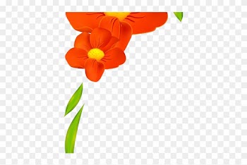Red Flower Clipart Easy Flower - Border Flower Clipart Png