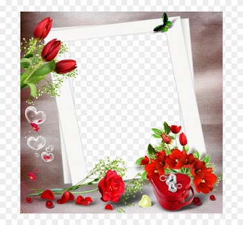 Red Flower Clipart Nice View - Red Flower Frames Png