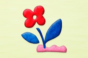 Red flower in plasticine clay style | Free stock illustration | High Resolution graphic