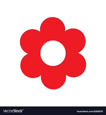 red flower solid icon