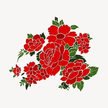 Red flowers clipart, spring illustration | Free PSD - rawpixel